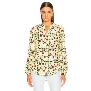 Equipment Yellow Limelight Multi Floral Cornelia Button Up Blouse